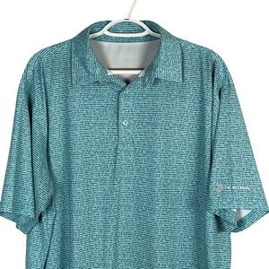 GenTeal Performance‎ Golf Polo Shirt Stretch Mens XL Striped S/S Blue Green